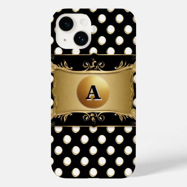 Emblema de Ouro Elegante com Bolinhas (Verso)