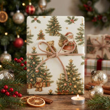 Emblema de Vila de Papai Noel Toile de Natal Vinta
