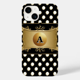 Emblema Dourado Elegante em Bolinhas