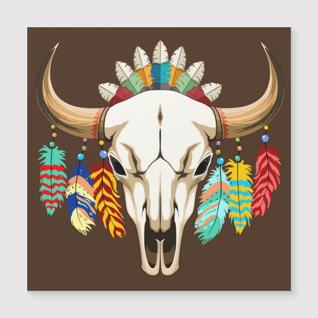 Emblema Nativo Americano de Crânio de Búfalo (Frente)