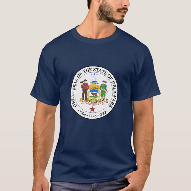 Emblema T-Shirt do Selo de Estado Delaware (Frente)