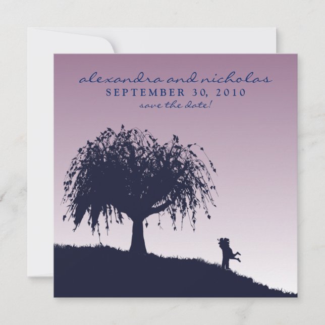 Embrace Engajado Salve o Anúncio de Data: roxo (Frente)