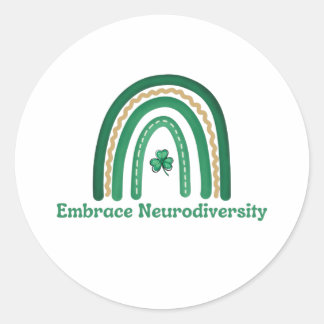 Embrace o adesivo redondo da neurodiversidade