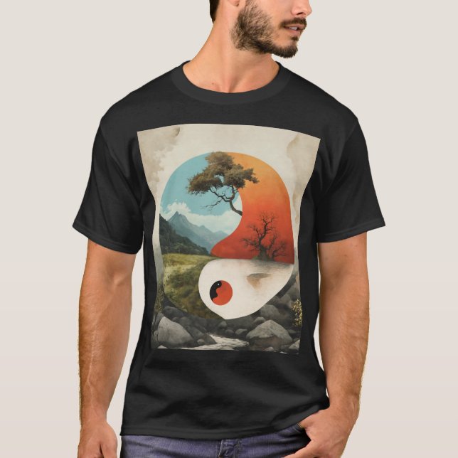 "Embraço da Harmonia: Camiseta do Surrealismo Yin- (Frente)