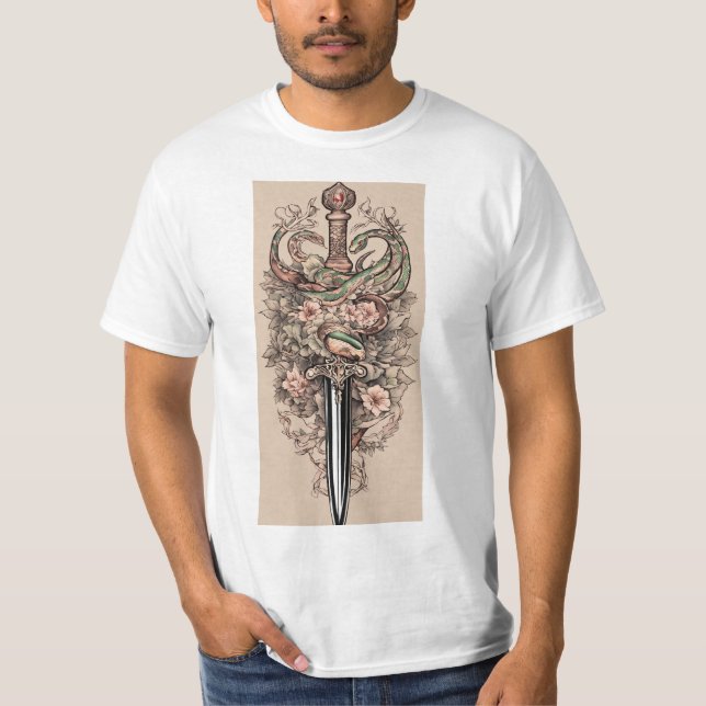 "Embraço da Serpente: T-Shirt Gráfico de Na moda C (Frente)