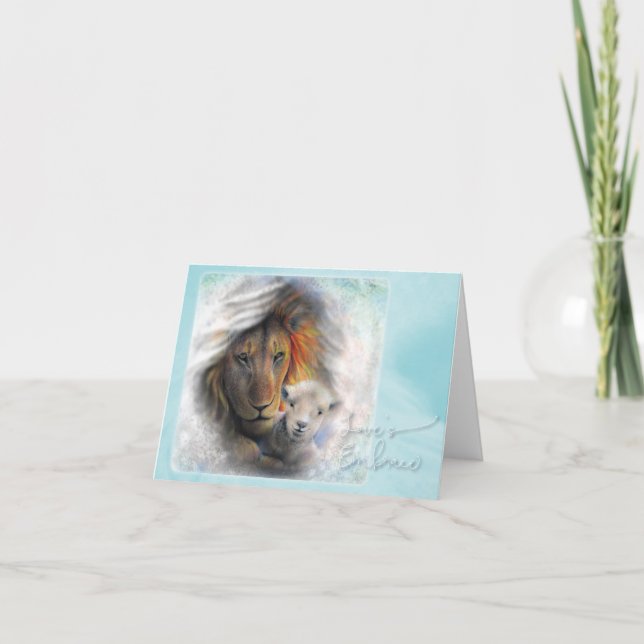 "Embraço de amor", Cartão de Nota Dobrado (Frente)