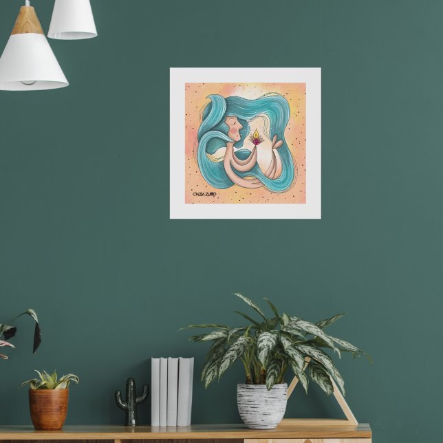 Embraço de luz - Poster de ilustração original (Sala de Estar 1)