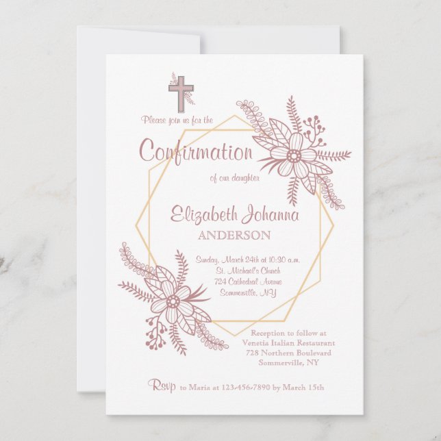 Embrião Floral Convite Religioso (Frente)