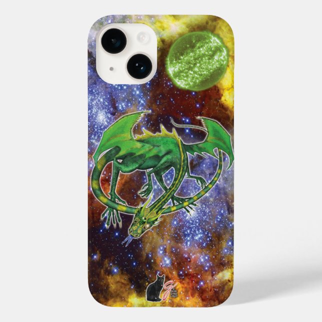 Emerald Cosmic Dragon capas de iphone de Casal-Mat (Verso)