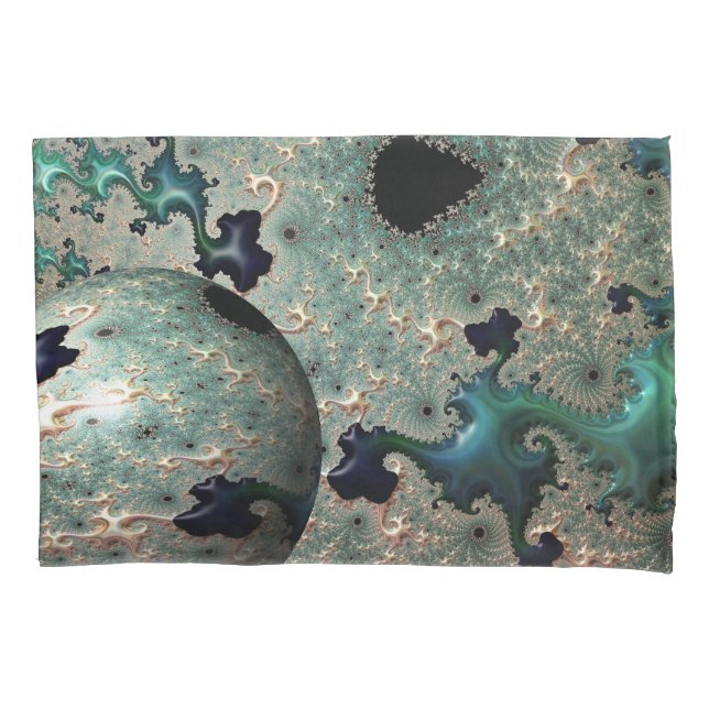 Emerald e Dourado Mandelbrot com Esfera (Frente-Esquerda)