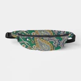 Emerald Gold Paisley Two-Sided Print Fanny-Pack