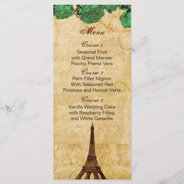 emerald gree eiffel torre de Paris cartões de card (Frente)