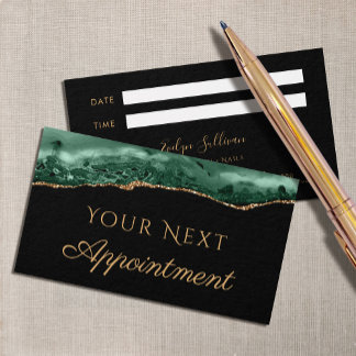 emerald green Agate no Cartão de Compromisso Preto