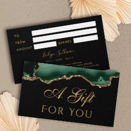 emerald green Agate on Black Gift Card