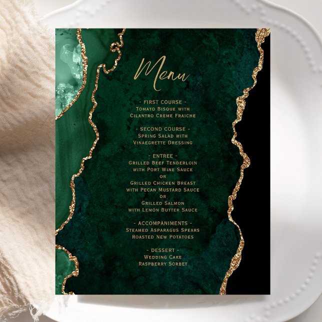 Emerald Green Dourado Agate Nupment Menu (Criador carregado)