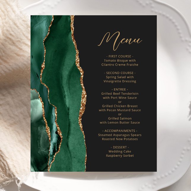 Emerald Green Dourado Agate Nupment Menu (Criador carregado)