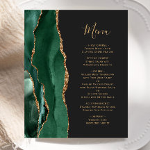 Emerald Green Dourado Dark Wedk Menu