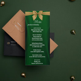 Emerald Green e menu de casamento dourado