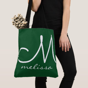 Emerald Green Elegant Tote Bag Com Seu Nome