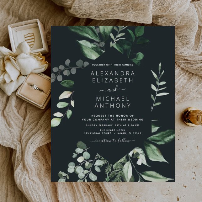 Emerald Green Eucalyptus Greenery Casamento (Criador carregado)