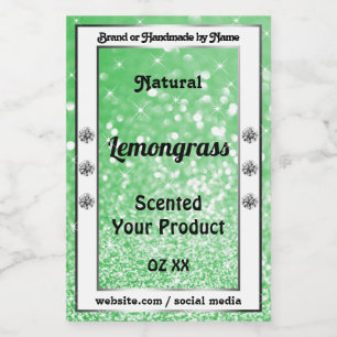 Emerald Green Glitter com rótulos de produto de di