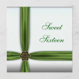 Emerald Green Jewel Sweet 16 Convite