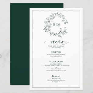Emerald Green Leafy Crest Monograma