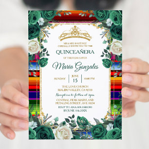 Emerald Green Mexicano Charra Mis Quince Convite