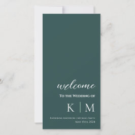 Emerald Green-Modern - Programa de Casamento Monog