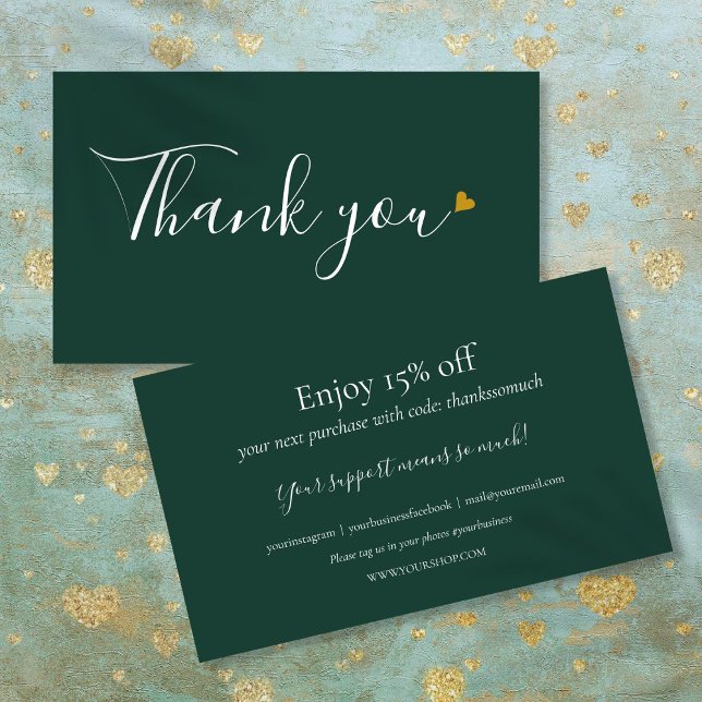 Emerald Green Obrigado Por Comprar O Cartão De Des (Emerald Green Thank You For Shopping Discount Card)