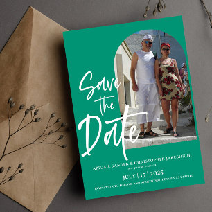 Emerald Green Photo Salve a data Convite