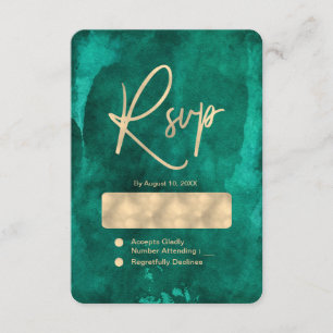 Emerald Green Watercolor e RSVP de Casamento Doura