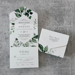 Emerald Greenery Casando Tudo Em Um Convite