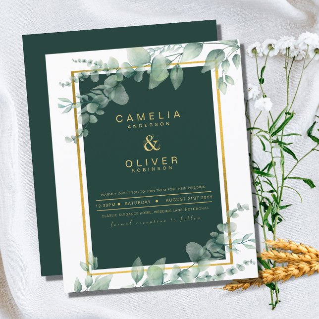 Emerald Greenery Wedding Botanical Nature Convide (Criador carregado)