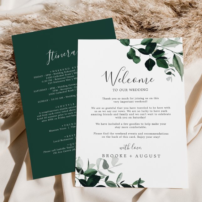 Emerald Greenery Wedding - Letra Itinerária de Boa (Criador carregado)