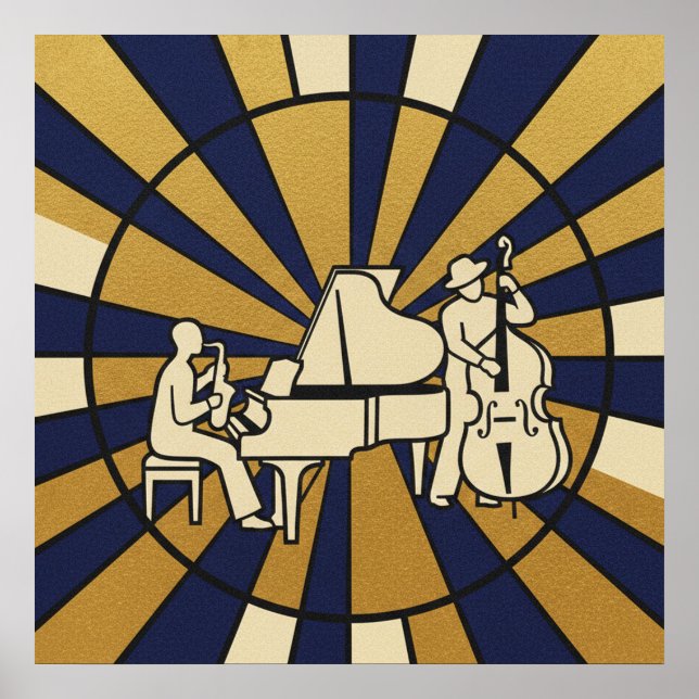 Emerald Jazz Diva Poster Green and Gold Music Art (Frente)