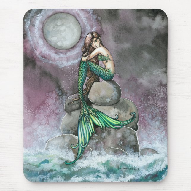Emerald Mermaid Fantasy Art Mousepad (Frente)