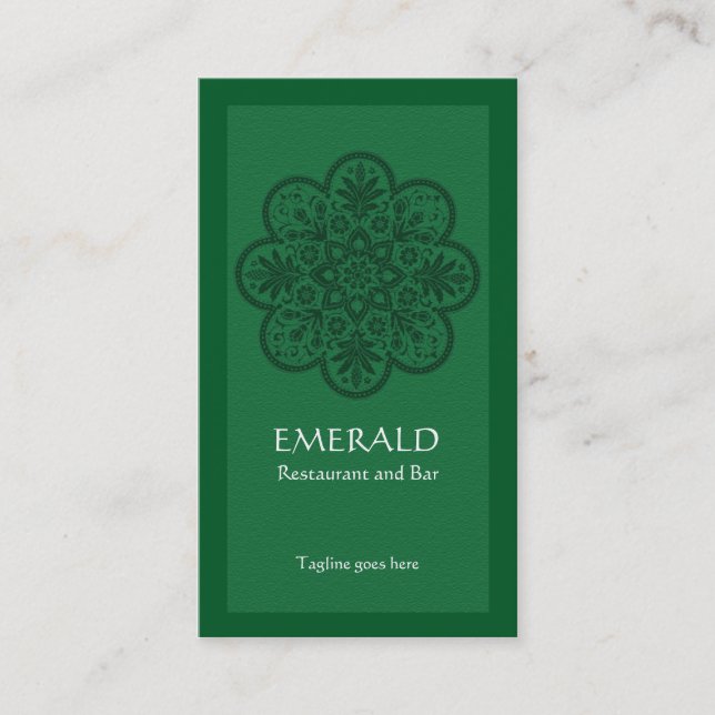 Emerald Ornament Cartão de visita (Frente)
