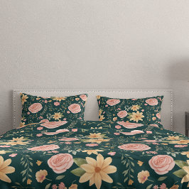 Emerald Vintage Wildflower Rosa Patterno