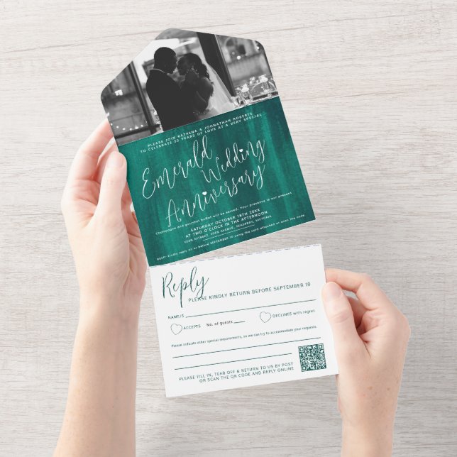 Emerald Wedding 55ª opção de código QR de foto RSV (Tearaway)