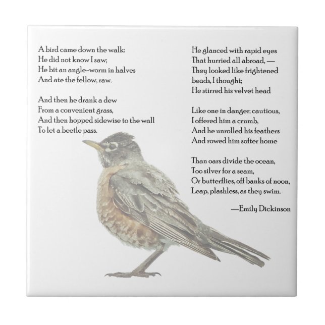 Emily Dickinson "In the Garden" Poem Azulejo (Frente)