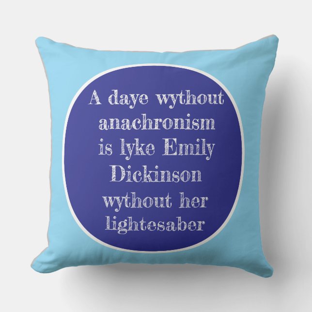 "Emily Dickinson Sabre de Luz" almofada de lançame (Frente)