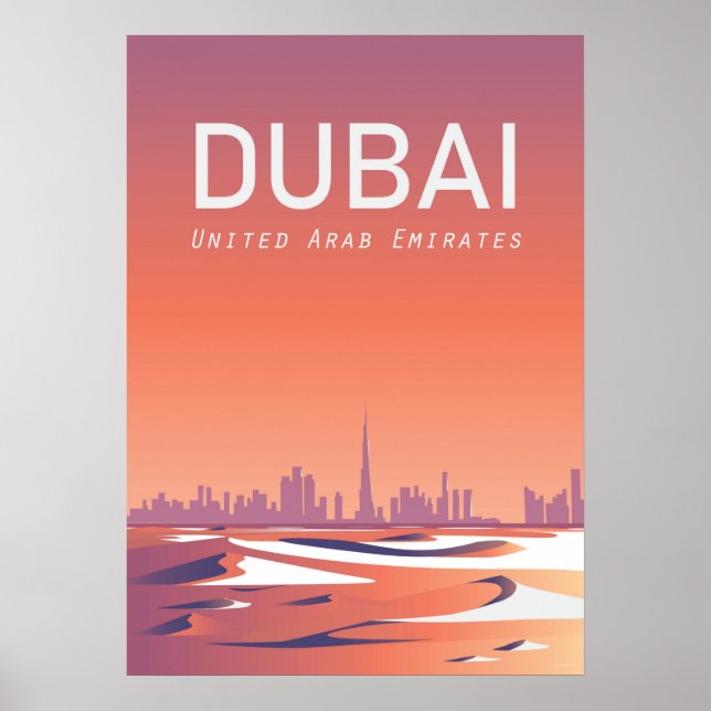 Emirados Árabes Unidos Poster de viagens de Dubai (Frente)