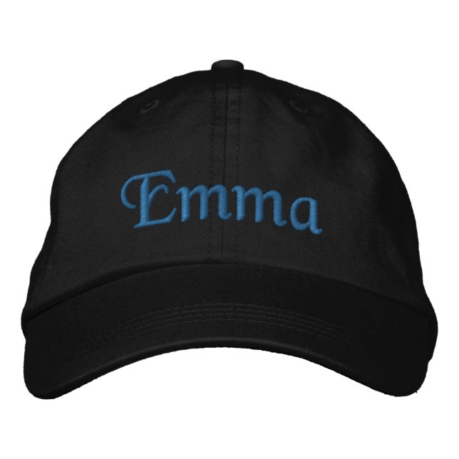 Emma Personalizada Bordado Boné de Baseball Azul (Frente)