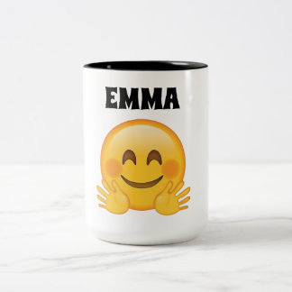 Emma personalizou a caneca de café do emoji