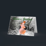 EMO Snowman A Receber Um Cartão De Saudação De Árv<br><div class="desc">Cartão de saudação de alternativo para o EMO na sua vida. Um boneco de neve na floresta procurando a árvore perfeita para o Natal.</div>
