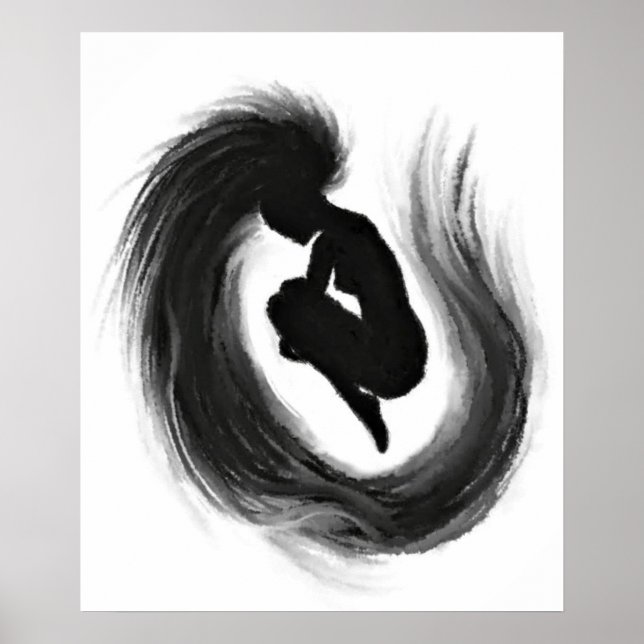 Emoções de mulheres salpicantes Poster Pintura bra (Frente)