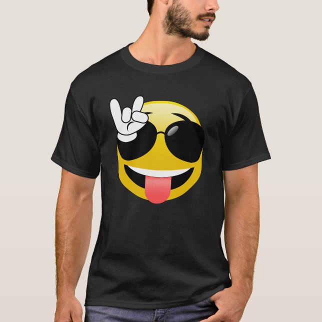 Emoji com a rocha no t-shirt das mãos (Frente)