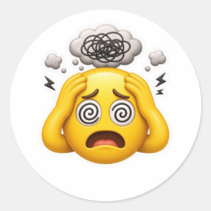 Emoji de Pensamento Excessivo Ansiedade Adesivo