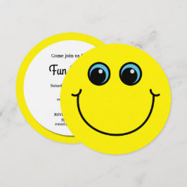 Emoji de sorriso amarelo enfrenta o convite de